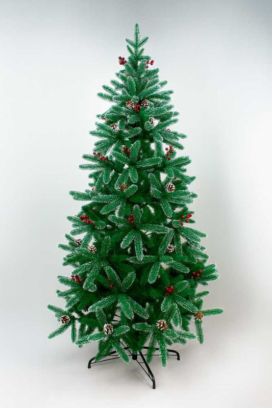 Ёлка литая «Иней» с шишками и ягодами